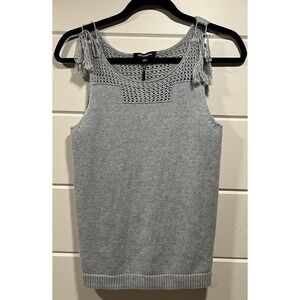 Revolve's‎ 525 America Women's Tank Gray Tasseled Open Knitted Size S NWT $72